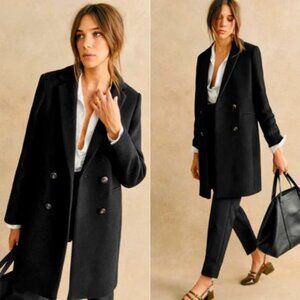 Sezane Johnson Coat in Black Wool 34 2